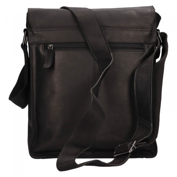 Pánská kožená taška přes rameno Greenwood Eithan - černá