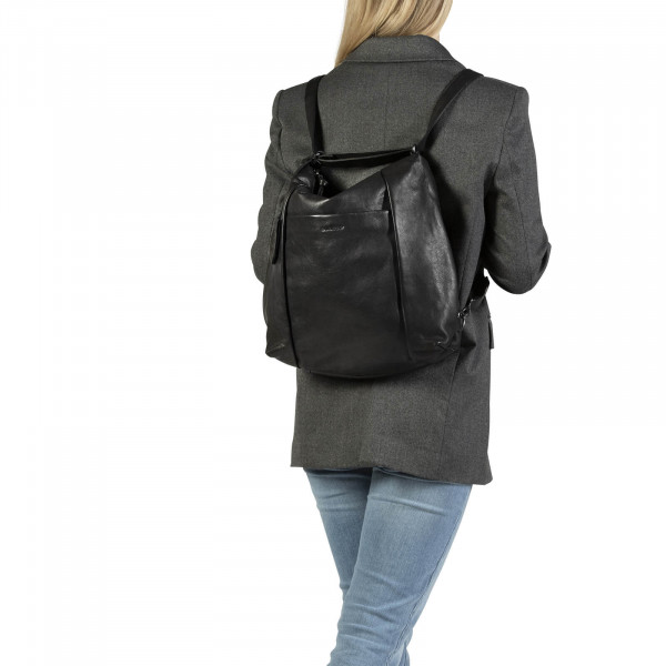 Dámská kožená batůžko kabelka Burkely Emily - černá