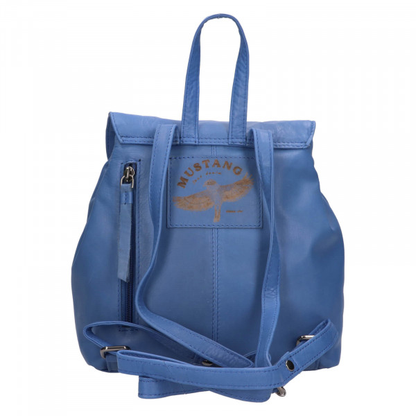 Dámský kožený trendy batoh Mustang Martas - modrá