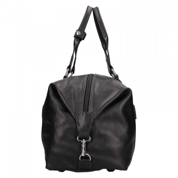 Cestovní kožený taška Katana Trev - černá