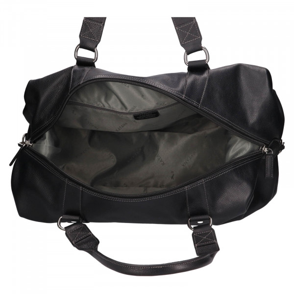 Cestovní kožená taška Katana Trev - černá