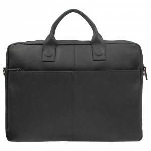 Pánská kožená taška na notebook DSTRCT Guste - černá
