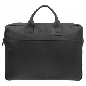 Pánská kožená taška na notebook DSTRCT Guste - černá
