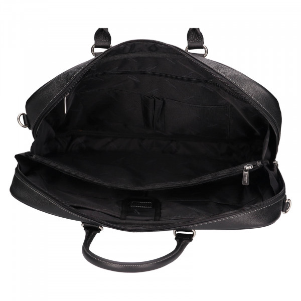 Pánská kožená taška přes rameno Hexagona Ludovít - černá