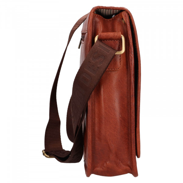 Pánská kožená taška přes rameno SendiDesign Majles - koňak