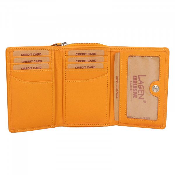 Dámská kožená peněženka Lagen Laura - žlutá