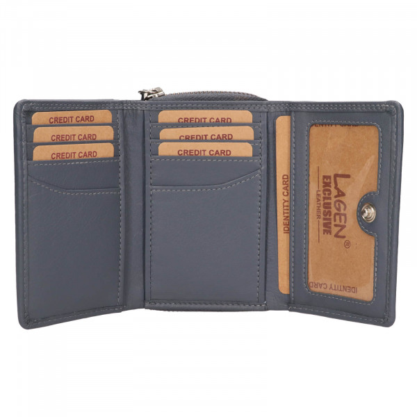 Dámská kožená peněženka Lagen Laura - šedá