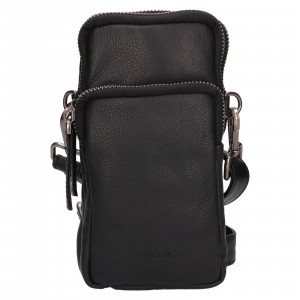Malá kožená taška přes rameno Lagen Leone - černá