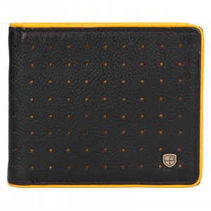 Pánská kožená peněženka Peterson Krystof - černo-žlutá
