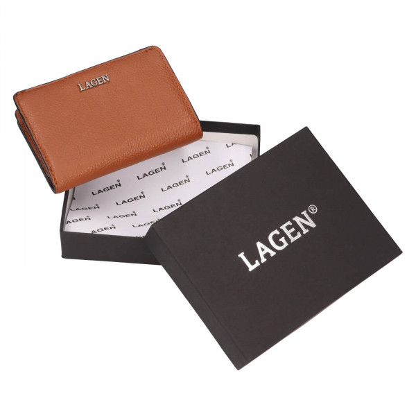 Malá dámská kožená peněženka Lagen Tanits - hnědá