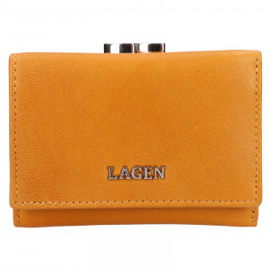 Malá dámská kožená peněženka Lagen Kayra - žlutá