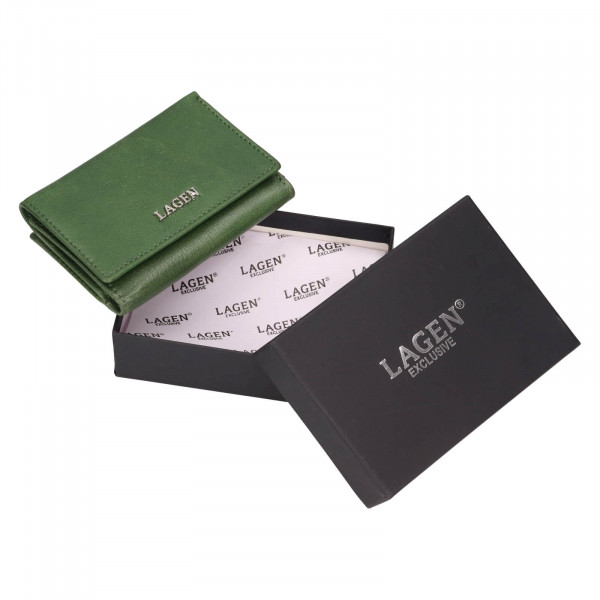 Malá dámská kožená peněženka Lagen Kayra - zelená