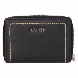 Malá dámská kožená peněženka Lagen Yola - černá