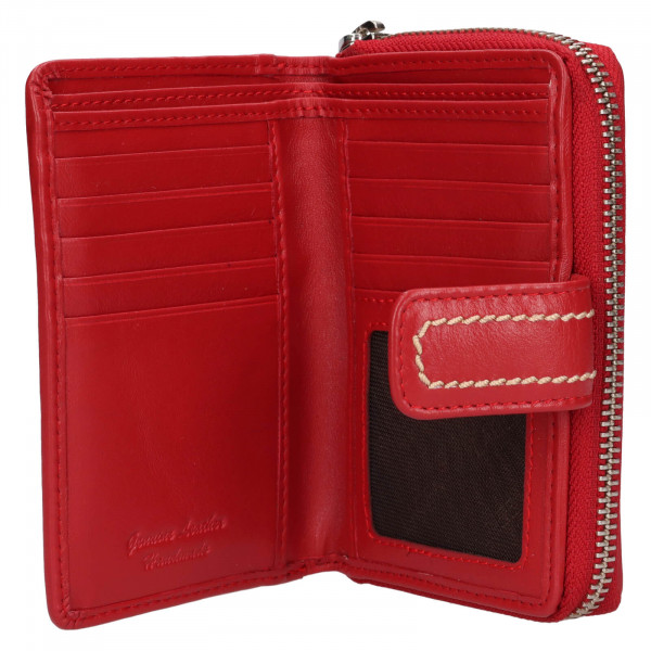 Malá dámská kožená peněženka Lagen Yola - červená