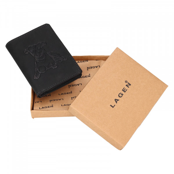 Pánská kožená peněženka Lagen Dog - černá
