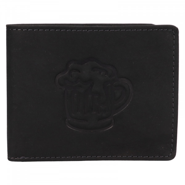 Pánská kožená peněženka Lagen Beer - černá