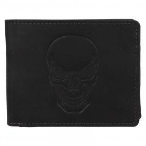 Pánská kožená peněženka Lagen Skeleton - černá