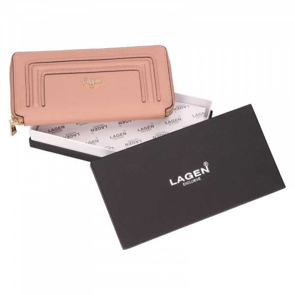 Dámská kožená peněženka Lagen Arzea - růžová