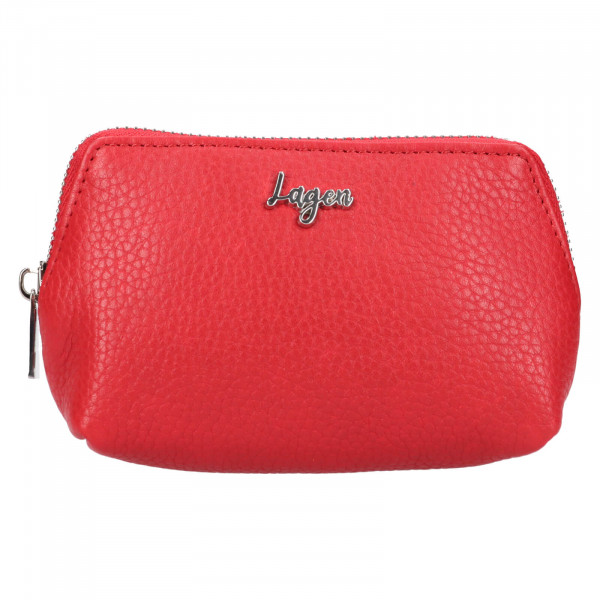 Dámská kožená peněženka s klíčenkou Lagen Laura - červená