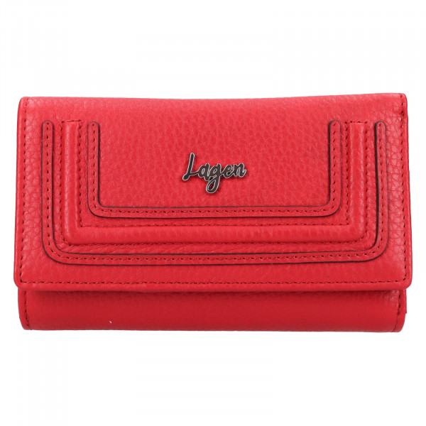 Malá dámská kožená peněženka Lagen Mika - červená
