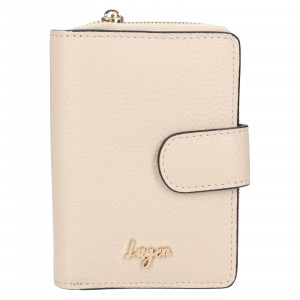 Malá dámská kožená peněženka Lagen Silla - krémová