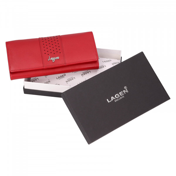 Dámská kožená peněženka Lagen Estrid - červená