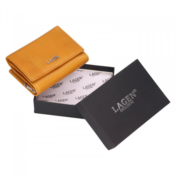 Dámská kožená peněženka Lagen Hebbe - žlutá