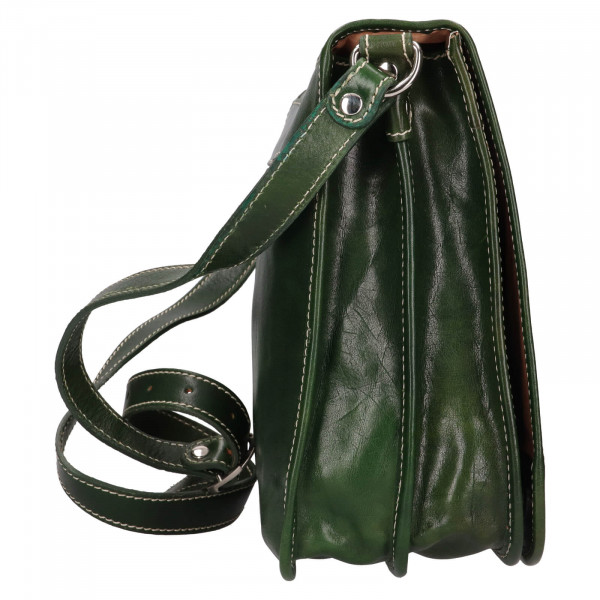 Kožená messenger taška Italia Tolous - zelená