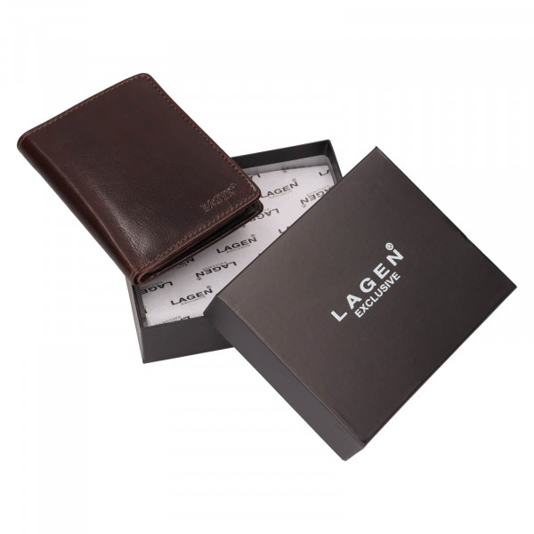 Pánská kožená peněženka Lagen Apolos - tmavě hnědá