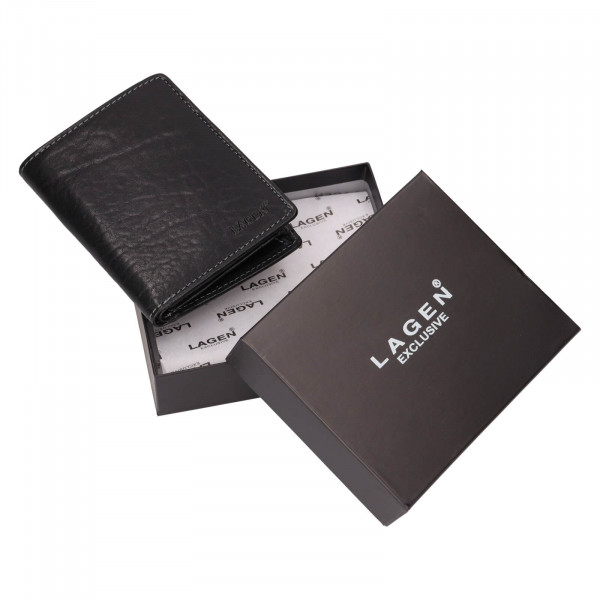 Pánská kožená peněženka Lagen Apolos - černá