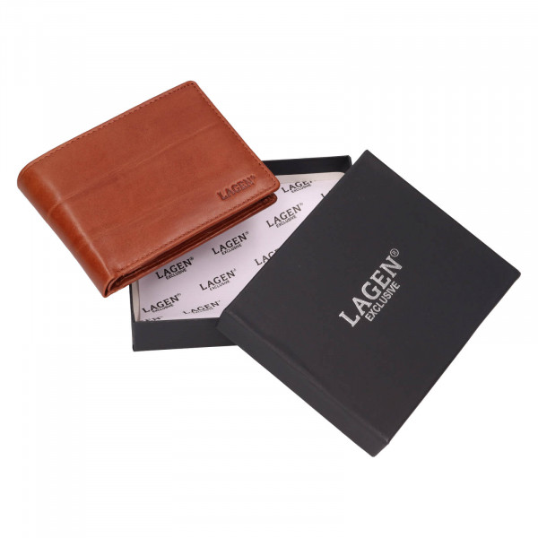 Pánská kožená peněženka Lagen Murel - koňak