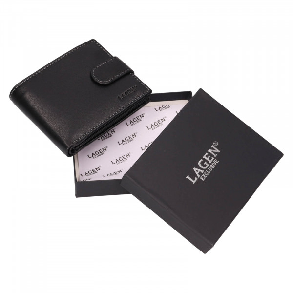 Pánská kožená peněženka Lagen Yngel - černá
