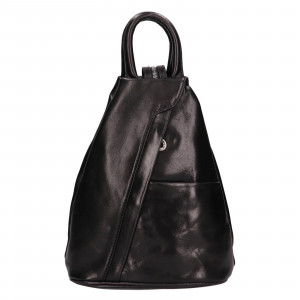 Dámský kožený batoh Italia Lauris - černá