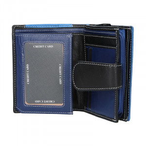 Dámská kožená peněženka DD Anekta Hana - modro-černá