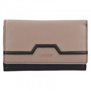 Dámská kožená peněženka Lagen Madrea - béžovo-černá