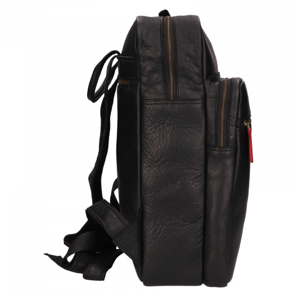 Kožený batoh na notebook Mustang Sevila - černá