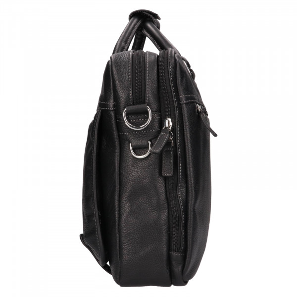 Pánská kožená taška přes rameno Katana Rolf - černá