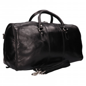 Pánská kožená cestovní taška Italia Lensc - černá