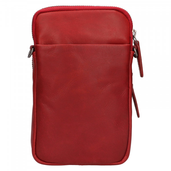 Kožená taška na mobil a doklady Sparwell Ajax - červená