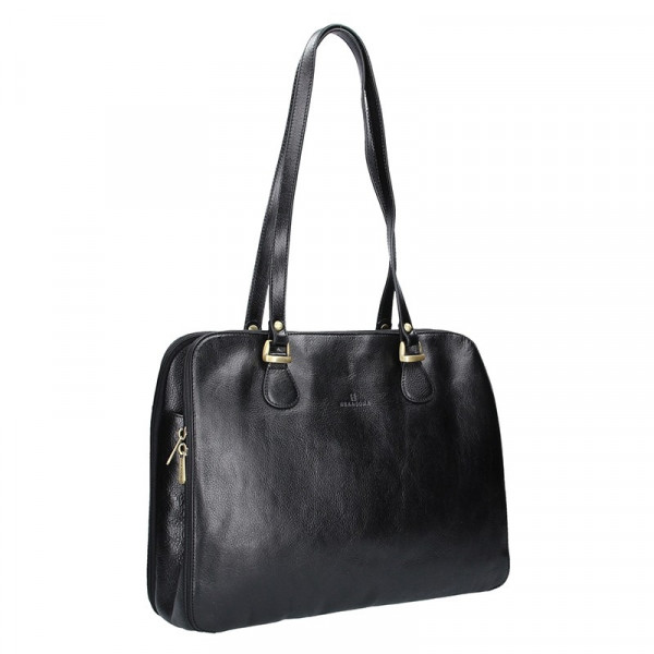 Luxusní kožená dámská kabelka Hexagona 113292 - černá