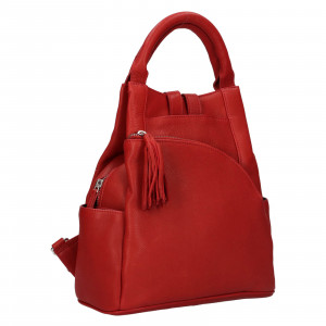 Dámský kožený vintage batoh Trend Diana - červená