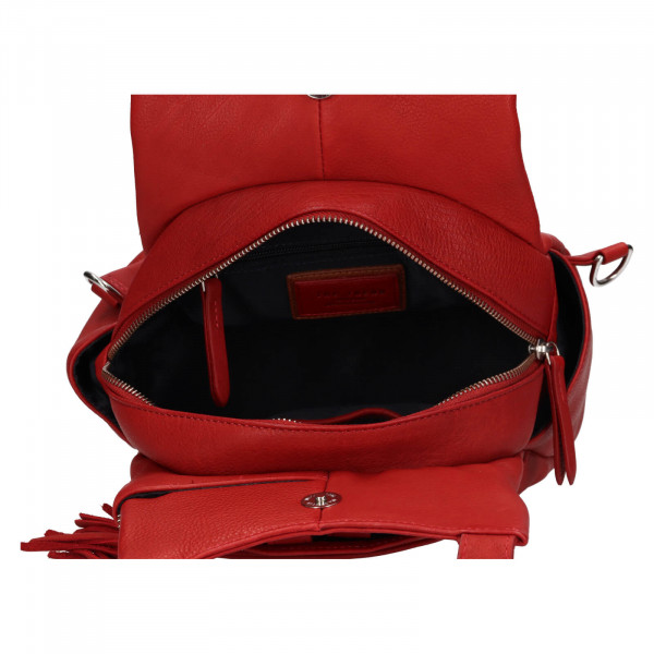 Dámský kožený batoh The Trend Diana - červená