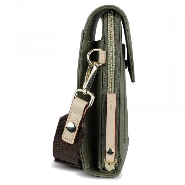 Dámská kožená kabelka na telefon a doklady Bugatti Aldea - zelená