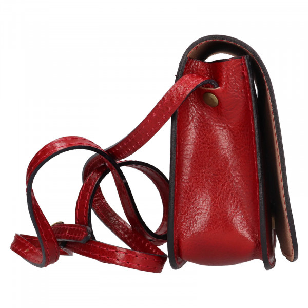 Dámská crossbody kožená kabelka Italia Helen - červená