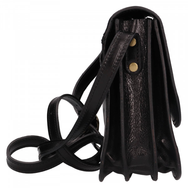 Dámská crossbody kožená kabelka Italia Judit - černá