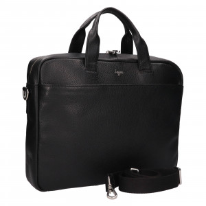 Kožená business taška Lagen Florenc - černá