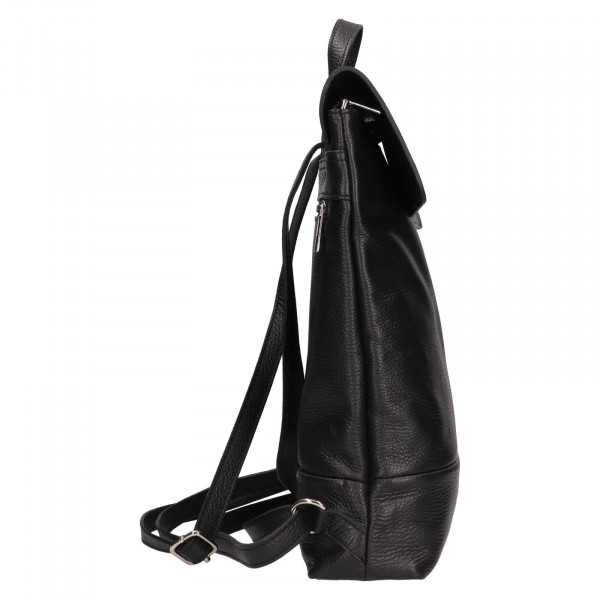 Dámský kožený batoh Italia Jenny - černá