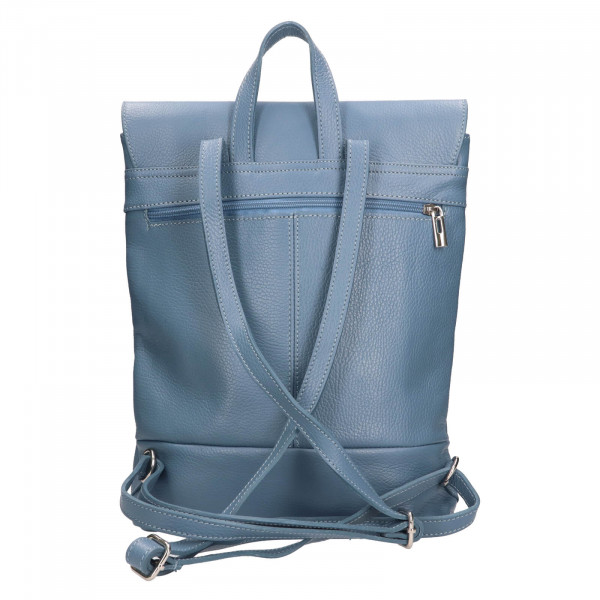 Dámský kožený batoh Italia Jenny - modrá