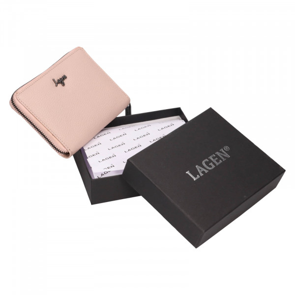 Dámská kožená peněženka Lagen Apolen - růžová