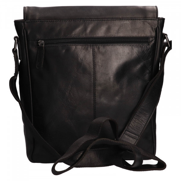 Pánská kožená taška přes rameno Greenwood Lowan - černá